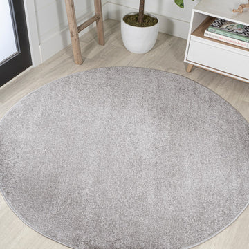 Haze Solid Low-pile Area Rug Light Gray